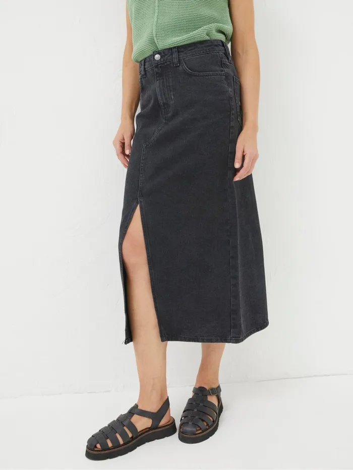 Fat Face Skirts Ava Black Denim Midi Skirt 8211 Women