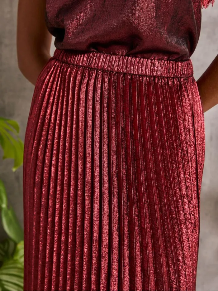 Fat Face Skirts Gaia Dark Red Pleated Skirt 8211 Women