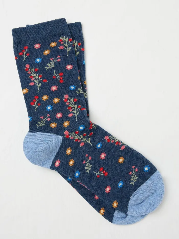 Fat Face Socks and Tights Blue Navy Pop Floral Socks 1 Pack 8211 Women