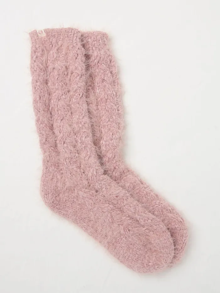 Fat Face Socks and Tights Pink Cable Lounge Socks 8211 Women