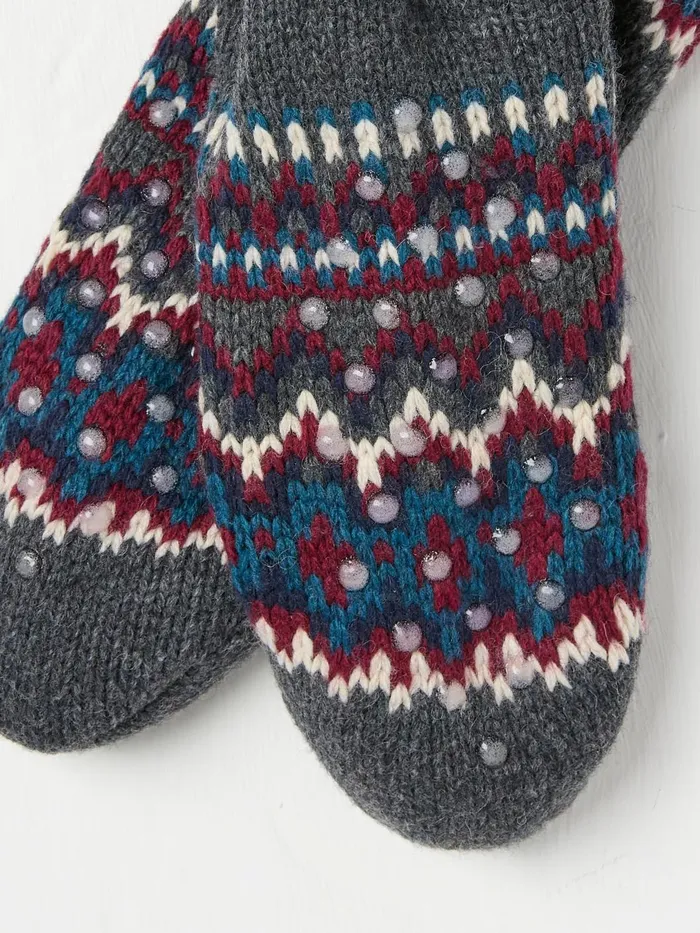 Fat Face Socks Grey Fair Isle Pattern Bedsocks 8211 Men