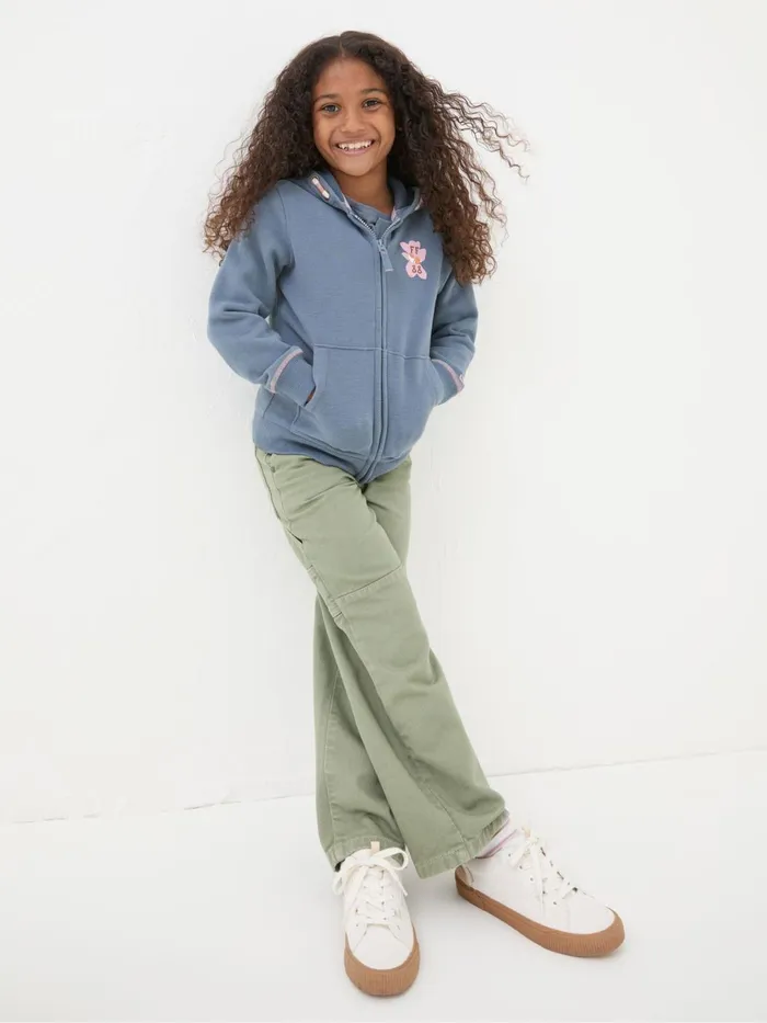 Fat Face Sweatshirts and Hoodies Blue Flower Zip Through Hoodie 8211 Kids