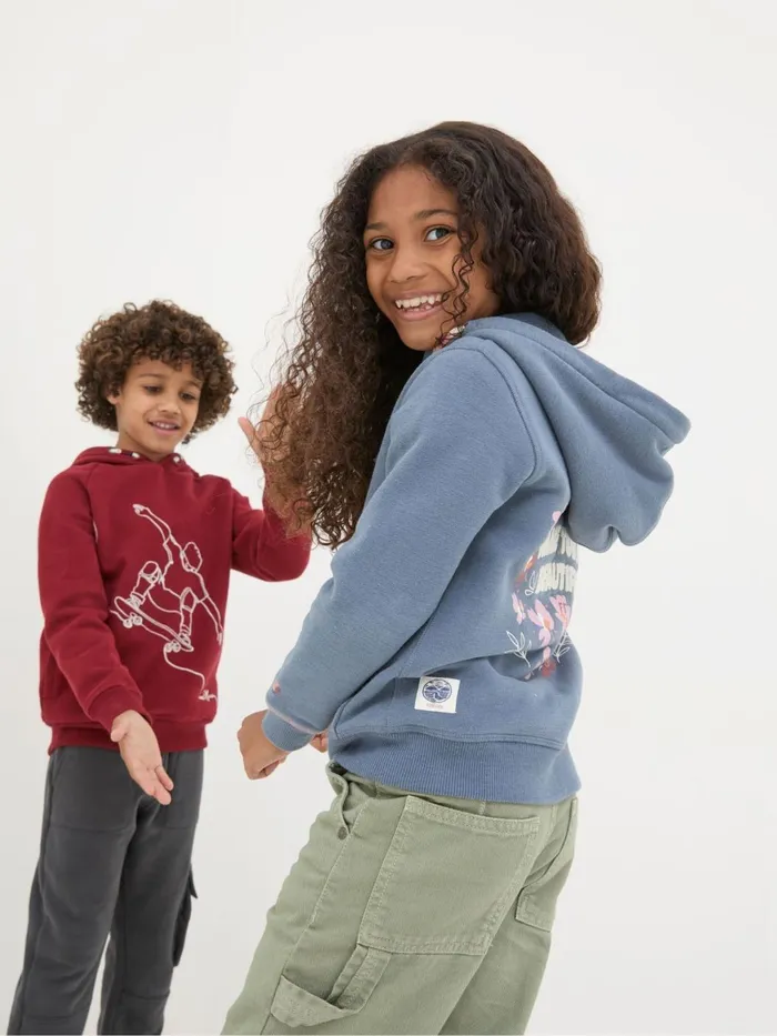 Fat Face Sweatshirts and Hoodies Blue Flower Zip Through Hoodie 8211 Kids