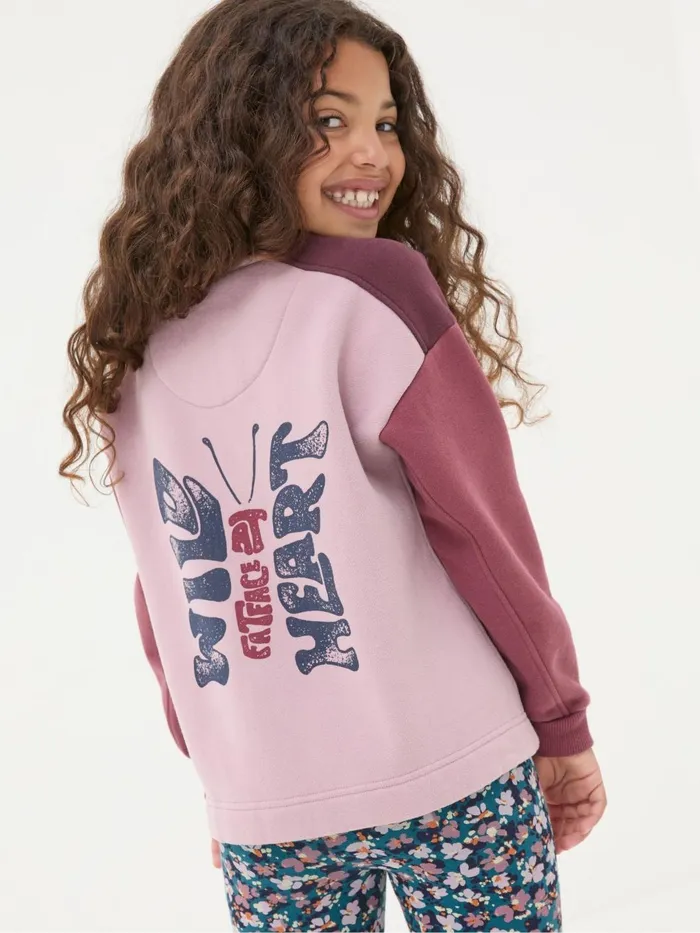 Fat Face Sweatshirts and Hoodies Dusky Purple Butterfly Sweatshirt 8211 Kids