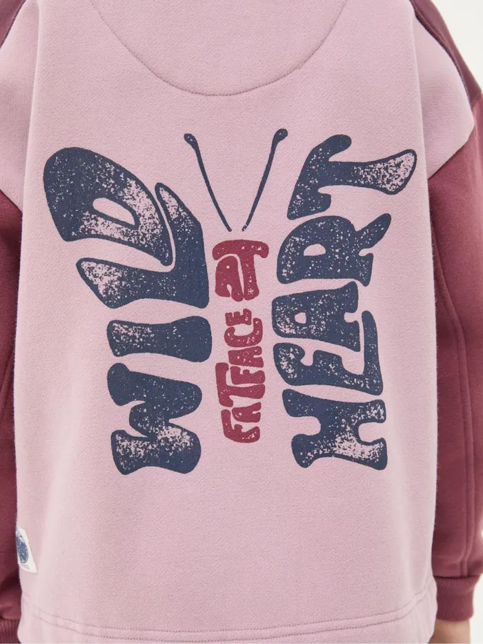 Fat Face Sweatshirts and Hoodies Dusky Purple Butterfly Sweatshirt 8211 Kids