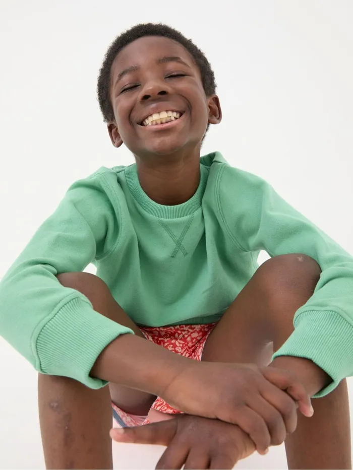 Fat Face Sweatshirts and Hoodies Enborne Green Crew Sweatshirt 8211 Kids