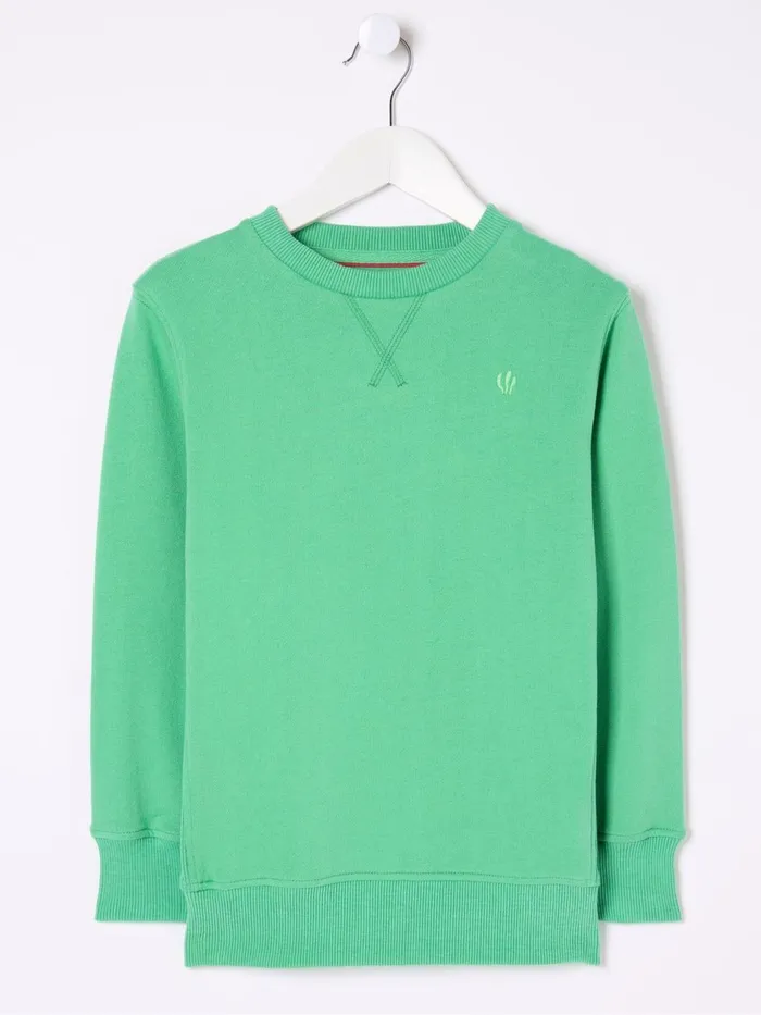 Fat Face Sweatshirts and Hoodies Enborne Green Crew Sweatshirt 8211 Kids
