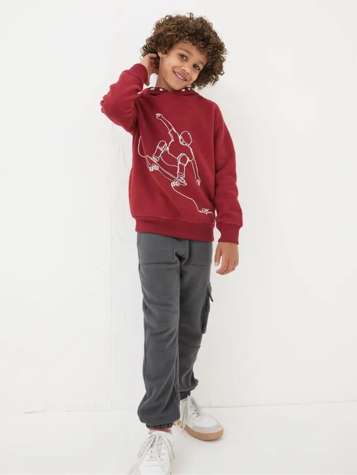 Fat Face Sweatshirts and Hoodies Red Skate Popover Hoodie 8211 Kids