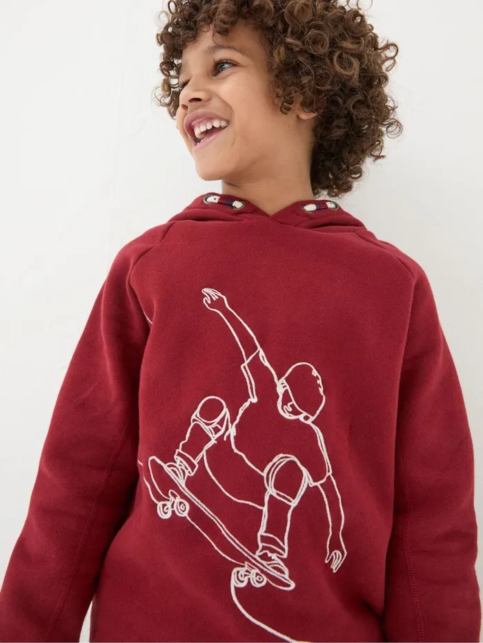 Fat Face Sweatshirts and Hoodies Red Skate Popover Hoodie 8211 Kids
