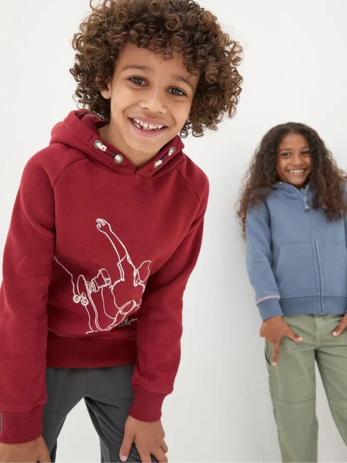 Fat Face Sweatshirts and Hoodies Red Skate Popover Hoodie 8211 Kids