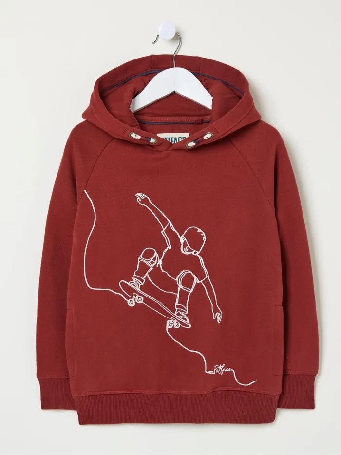 Fat Face Sweatshirts and Hoodies Red Skate Popover Hoodie 8211 Kids