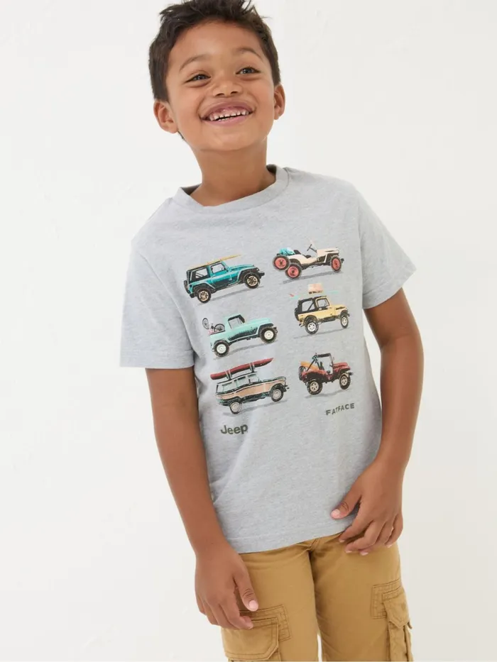Fat Face TShirts and Polos Jeep Grey Graphic TShirt 8211 Kids