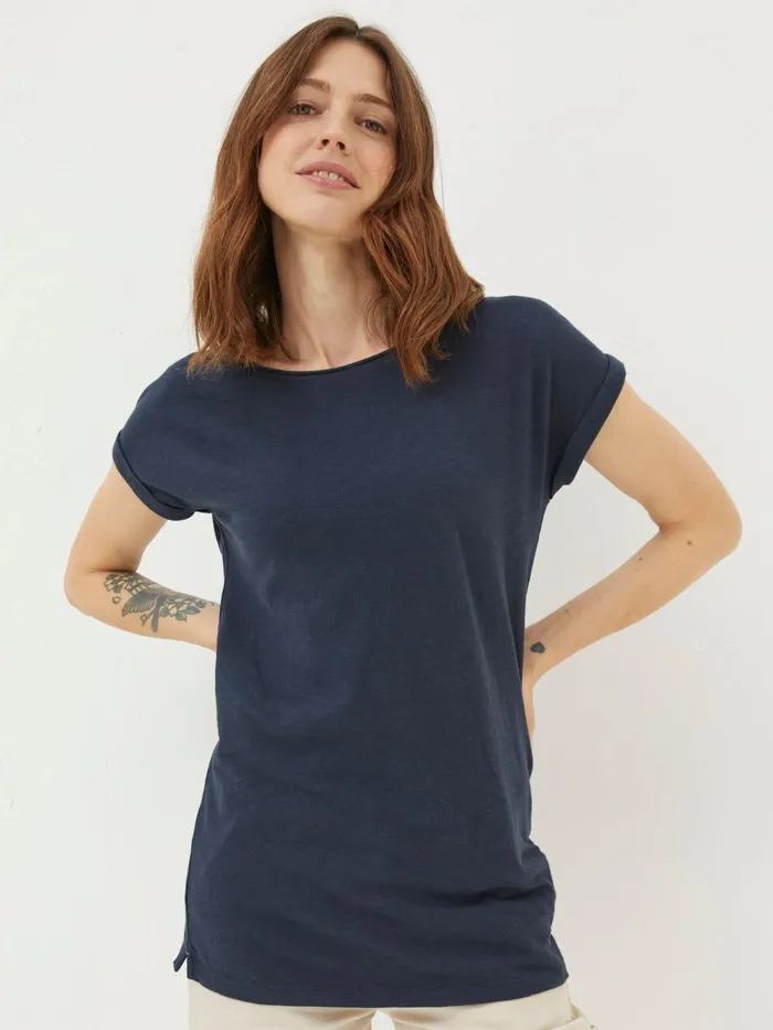 Fat Face Tops and TShirts Ivy Organic Cotton Navy Blue TShirt 8211 Women
