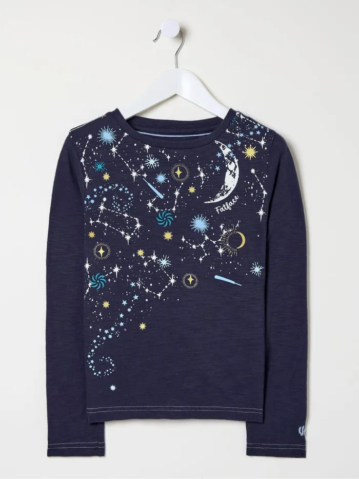 Fat Face Tops and TShirts Navy Constellation TShirt 8211 Kids
