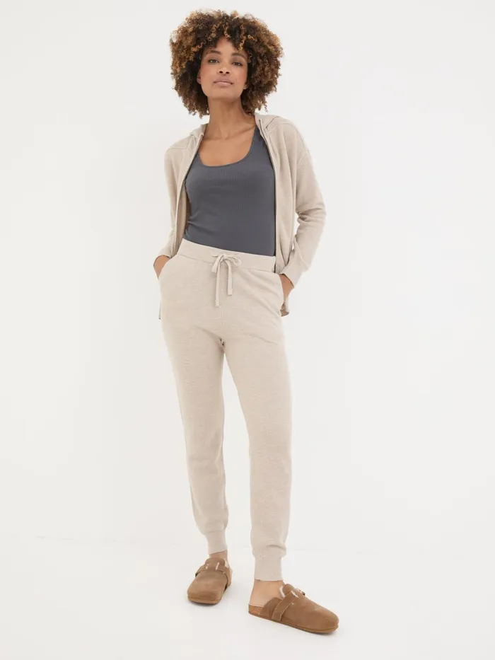 Fat Face Trousers and Leggings Oatmeal Knit Cuffed Joggers 8211 Women