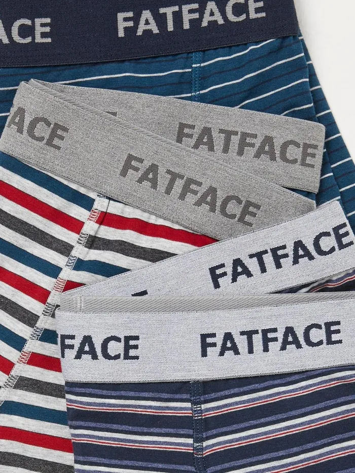 Fat Face Underwear Chesil Blue Stripe Cotton Boxers 3 Pack 8211 Men