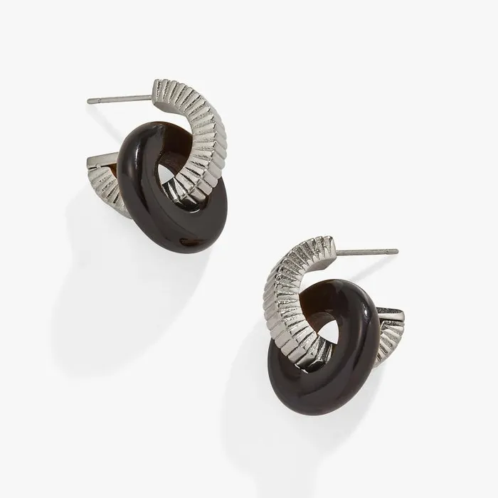 Fine Jewelry Women Alex And Ani Black Onyx Textured Earrings Stainless Steel Silver Fine Jewelry Women Alex And Ani Black Onyx Textured Earrings Stainless Steel Silver