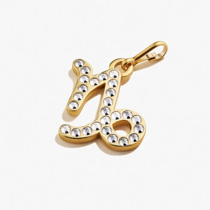 Fine Jewelry Women Alex And Ani Capricorn Zodiac Pav Crystal Charm 14kt Gold Over Sterling Silver