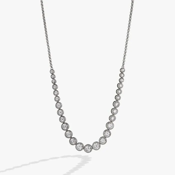 Fine Jewelry Women Alex And Ani Crystal Tennis Necklace Stainless Steel Silver Fine Jewelry Women Alex And Ani Crystal Tennis Necklace Stainless Steel Silver