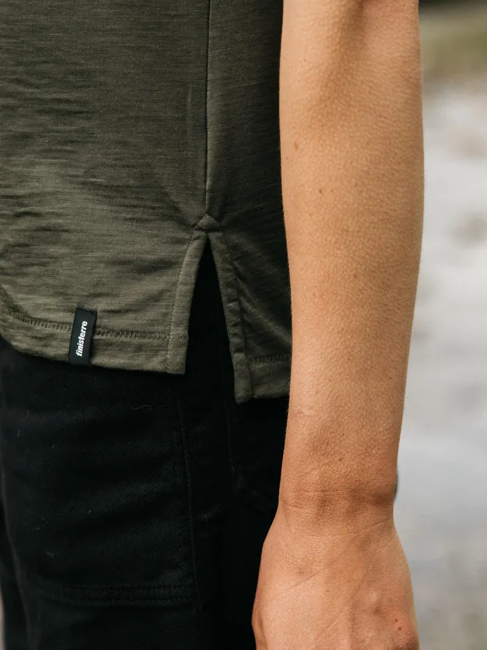 Finisterre Base Layers and Underwear Women Seeker Merino Scoop Neck TShirt Olive
