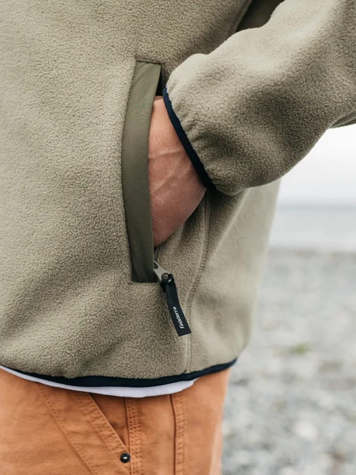Finisterre Fleece Men Axiom 14 Snap Fleece Willow Greennavyolive
