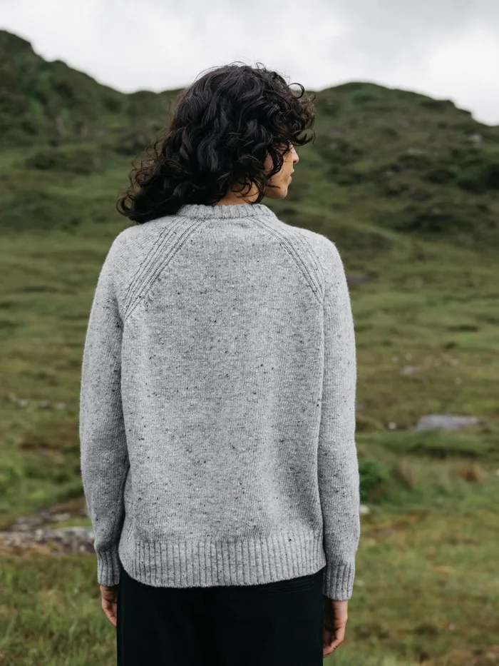 Finisterre Knitwear Women Farne Crew Neck Knit Sweater Grey Marl