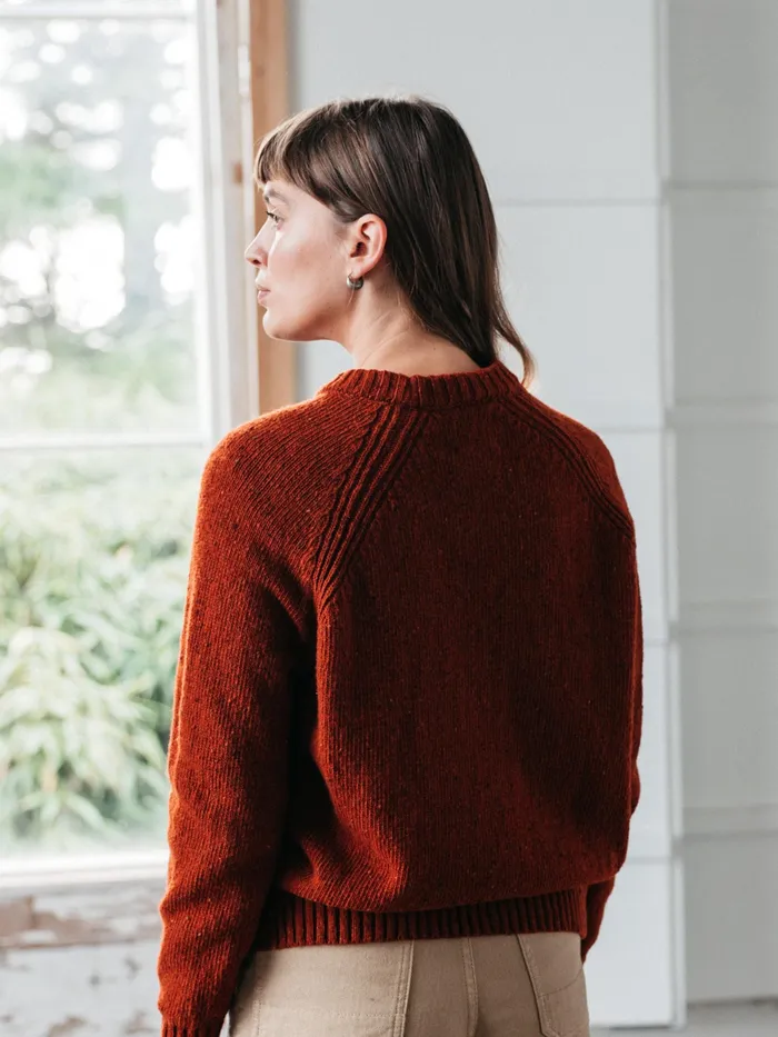 Finisterre Knitwear Women Farne Crew Neck Knit Sweater Sable