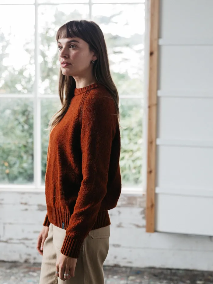 Finisterre Knitwear Women Farne Crew Neck Knit Sweater Sable