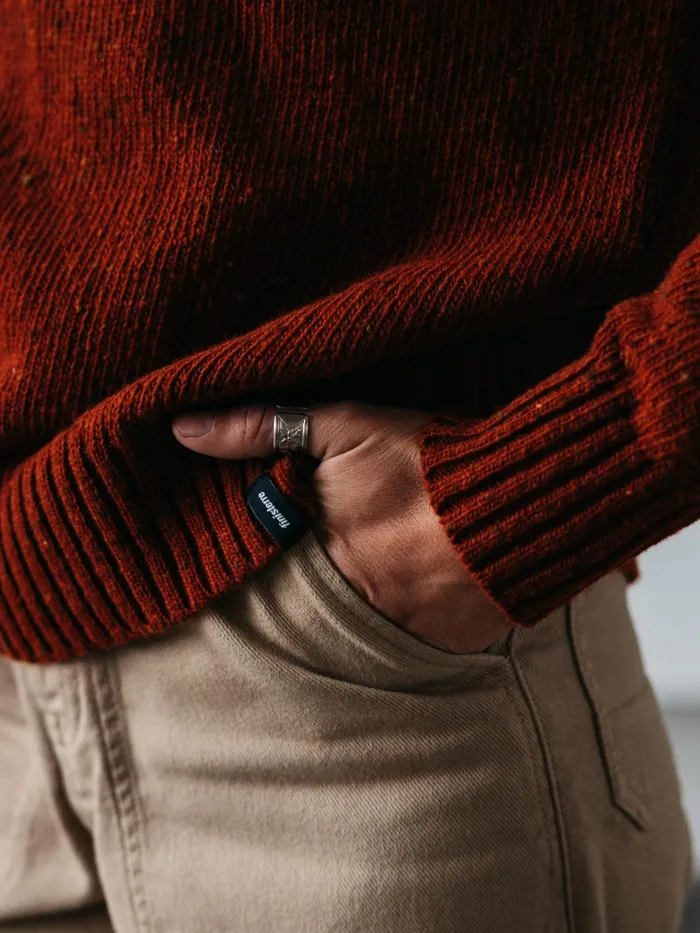 Finisterre Knitwear Women Farne Crew Neck Knit Sweater Sable