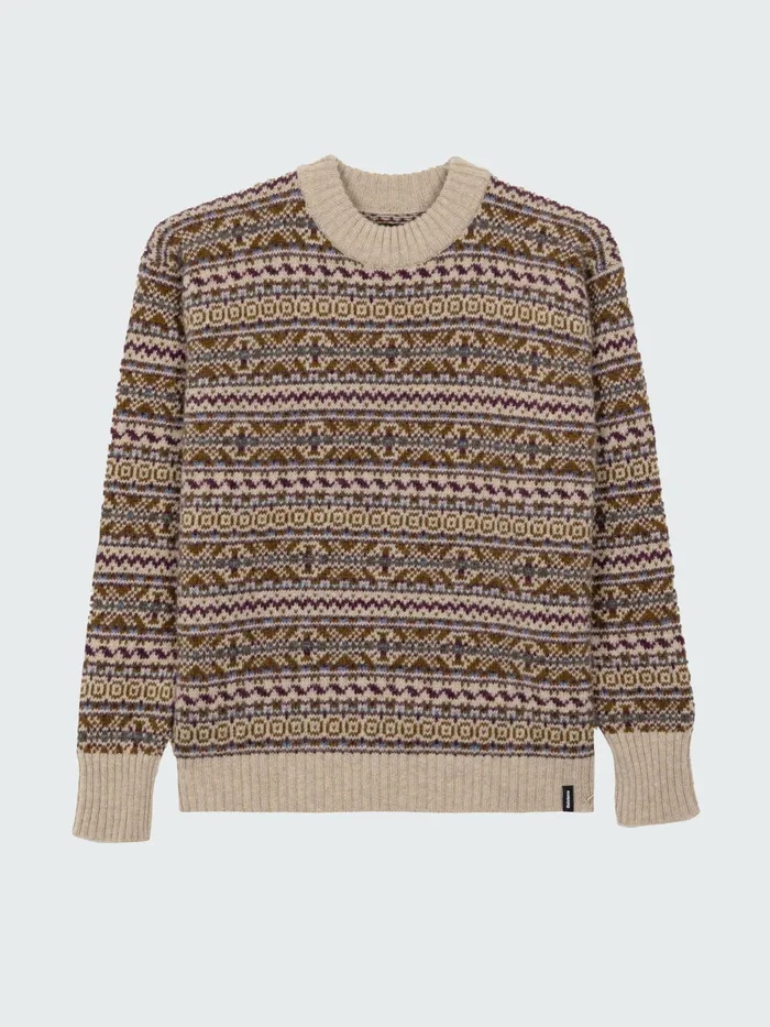 Finisterre Knitwear Women Shetland Fairisle Sweater Black Cherryecruheather Mist Multi Finisterre Knitwear Women Shetland Fairisle Sweater Black Cherryecruheather Mist Multi