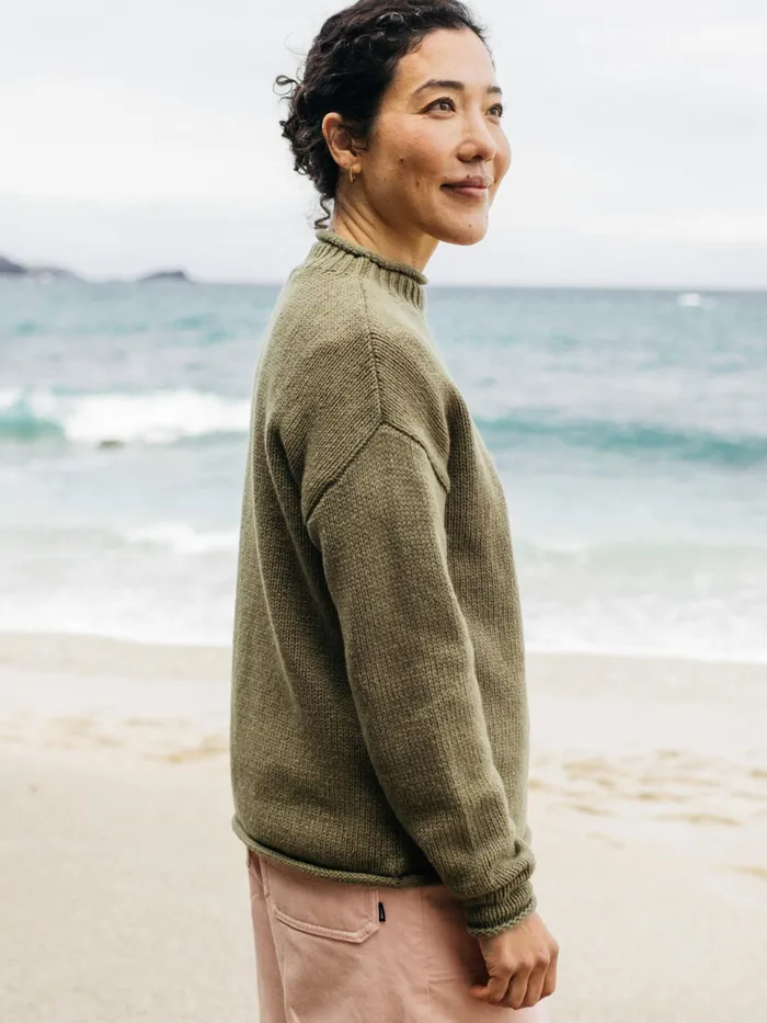 Finisterre Knitwear Women Taran Sweater Willow Green