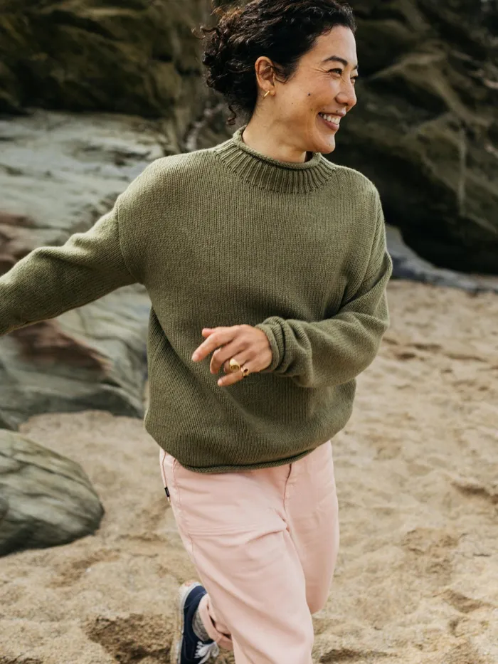 Finisterre Knitwear Women Taran Sweater Willow Green