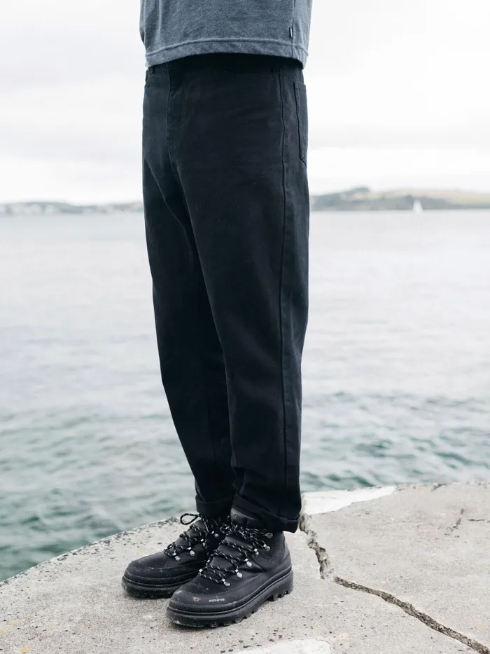 Finisterre Pants Men Breaker 5Pocket Jean Black Denim