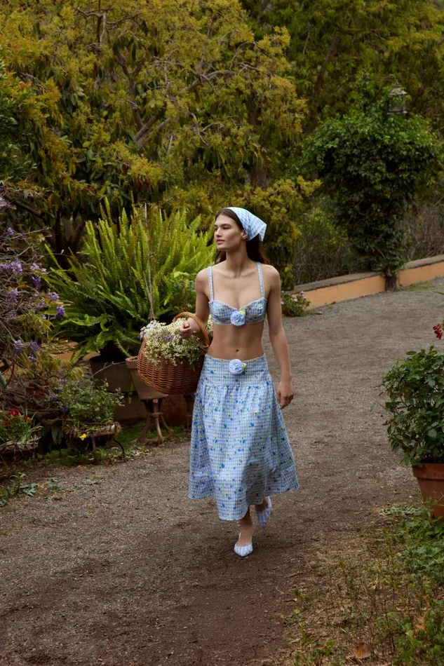 For Love and Lemons Bottoms Brigitta Midi Skirt Blue 8211 Women For Love and Lemons Bottoms Brigitta Midi Skirt Blue 8211 Women