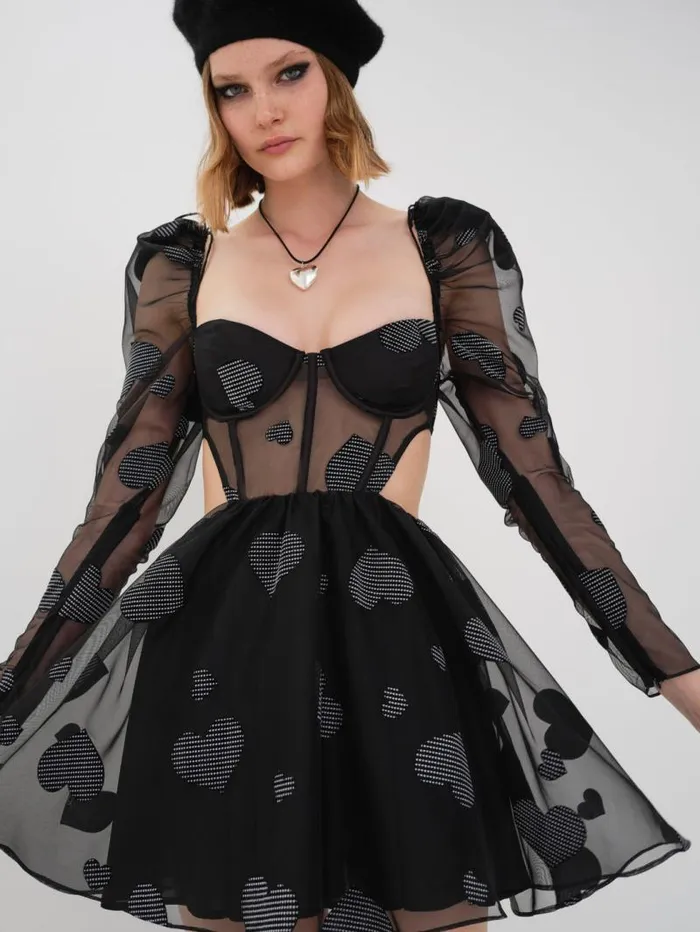 For Love and Lemons Dresses Alexandra Long Sleeve Mini Dress Black 8211 Women