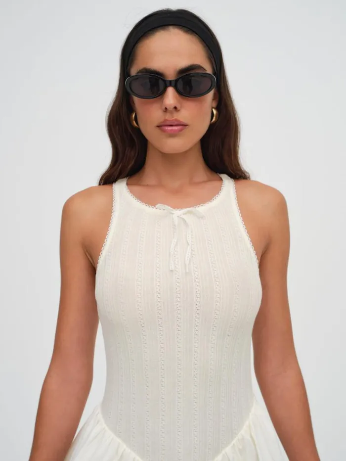 For Love and Lemons Dresses Billie Pointelle Mini Dress Ivory 8211 Women