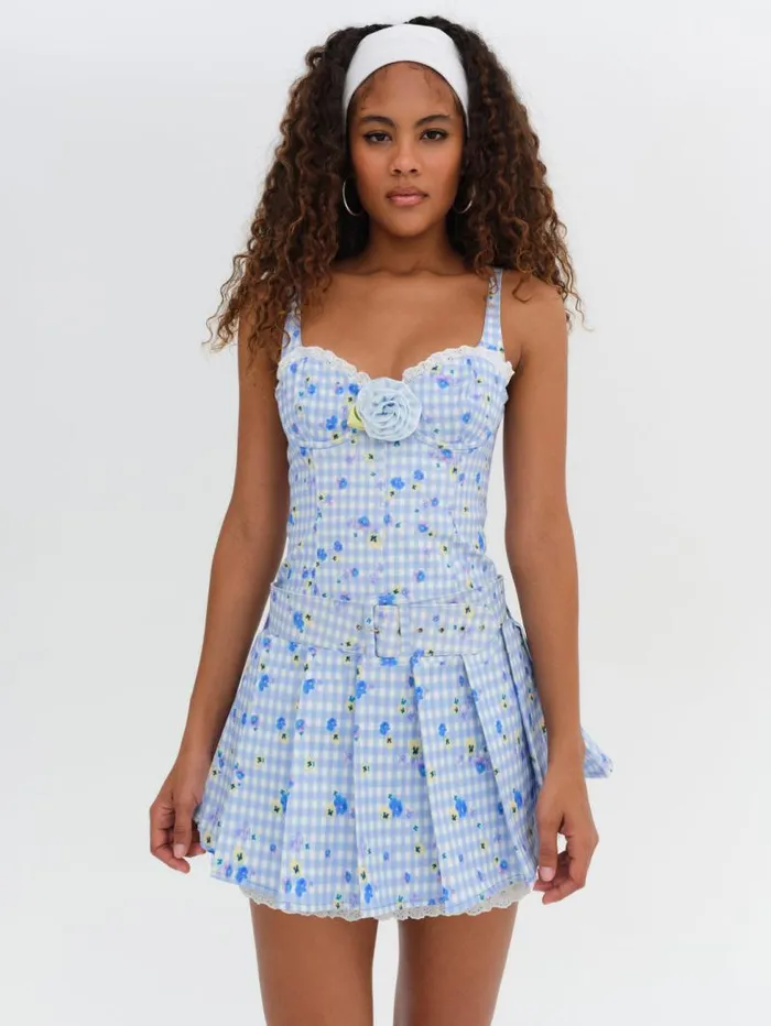 For Love and Lemons Dresses Brigitta Mini Dress Blue 8211 Women