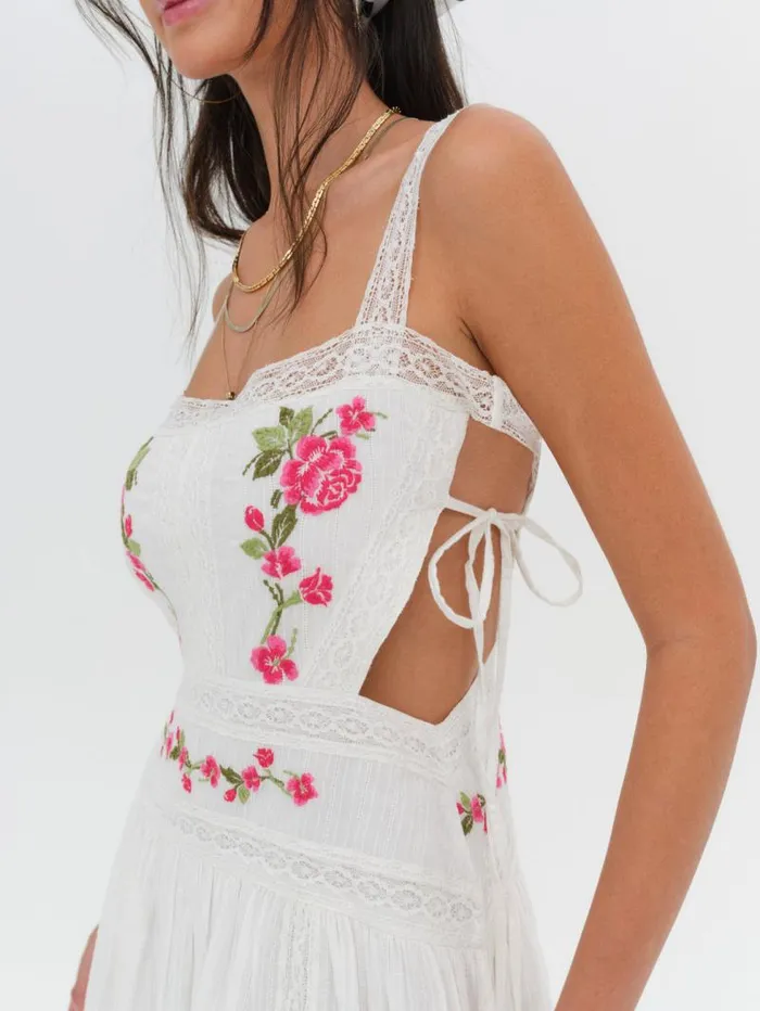 For Love and Lemons Dresses Jolene Embroidered Midi Dress White 8211 Women For Love and Lemons Dresses Jolene Embroidered Midi Dress White 8211 Women