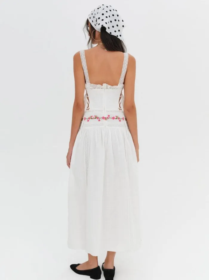 For Love and Lemons Dresses Jolene Embroidered Midi Dress White 8211 Women For Love and Lemons Dresses Jolene Embroidered Midi Dress White 8211 Women