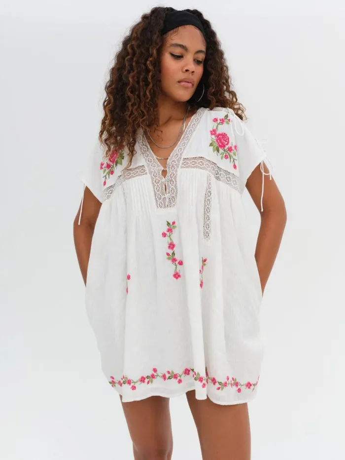 For Love and Lemons Dresses Jolene Embroidered Mini Dress White 8211 Women