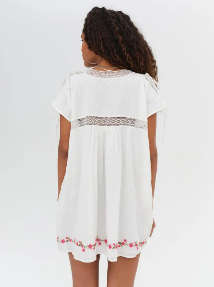 For Love and Lemons Dresses Jolene Embroidered Mini Dress White 8211 Women For Love and Lemons Dresses Jolene Embroidered Mini Dress White 8211 Women