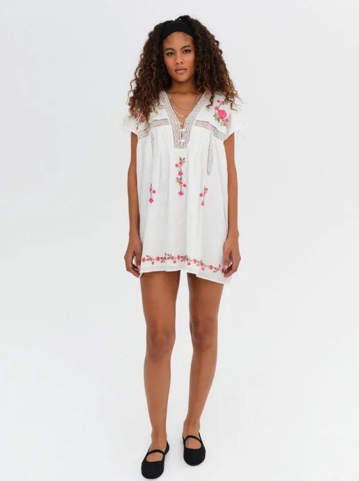 For Love and Lemons Dresses Jolene Embroidered Mini Dress White 8211 Women For Love and Lemons Dresses Jolene Embroidered Mini Dress White 8211 Women