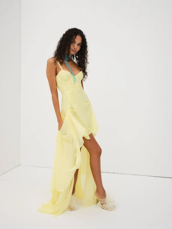 For Love and Lemons Dresses June Maxi Dress Yellow 8211 Women For Love and Lemons Dresses June Maxi Dress Yellow 8211 Women
