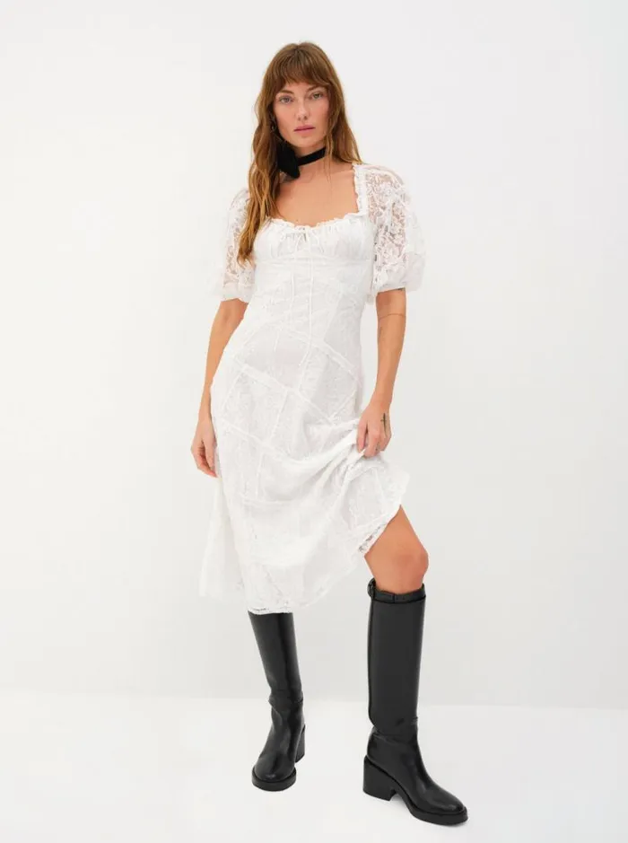 For Love and Lemons Dresses Lily Midi Dress White 8211 Women