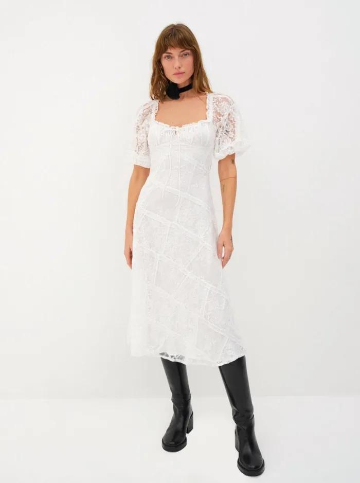 For Love and Lemons Dresses Lily Midi Dress White 8211 Women
