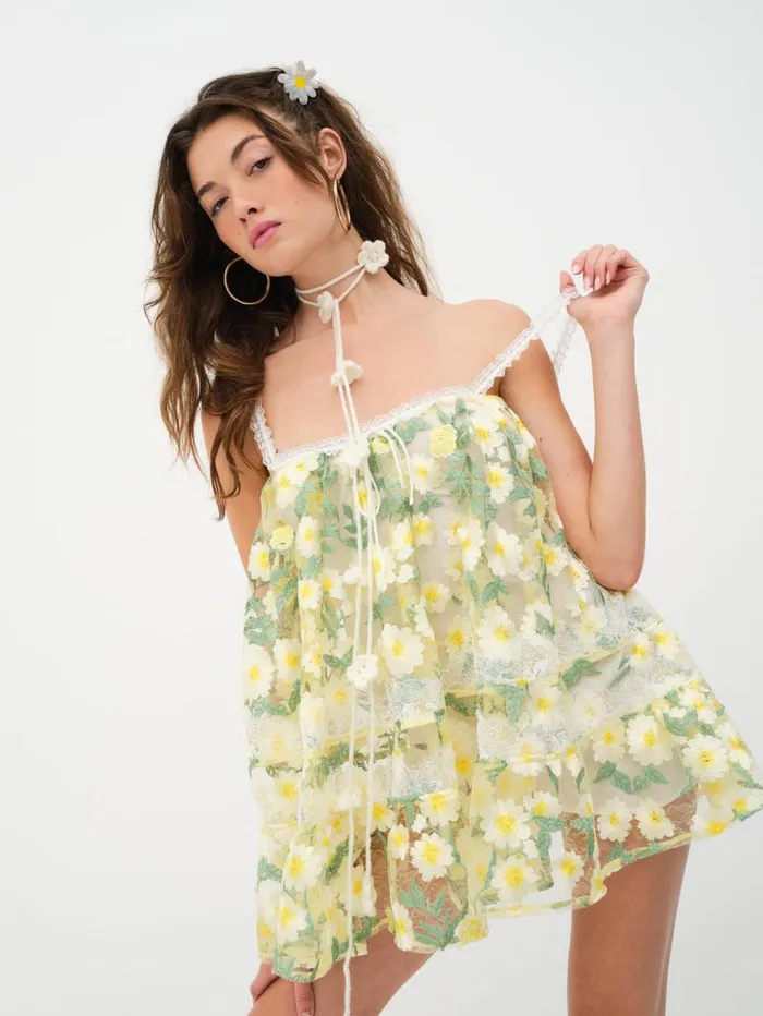 For Love and Lemons Dresses Rachel Mini Dress Green 8211 Women