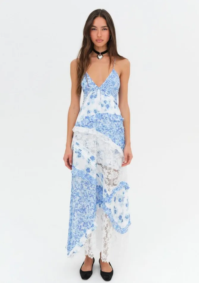 For Love and Lemons Dresses Rosalyn Maxi Dress Blue 8211 Women