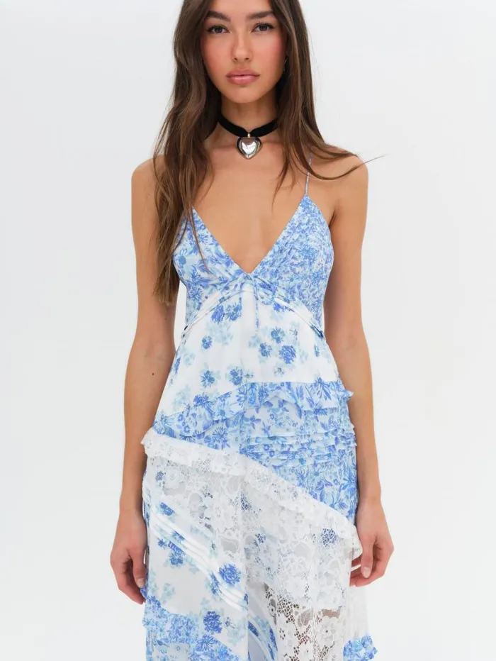 For Love and Lemons Dresses Rosalyn Maxi Dress Blue 8211 Women For Love and Lemons Dresses Rosalyn Maxi Dress Blue 8211 Women