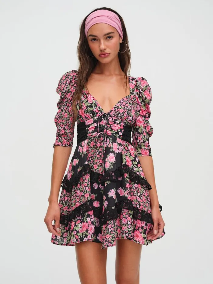 For Love and Lemons Dresses Rosalyn Mini Dress Black 8211 Women