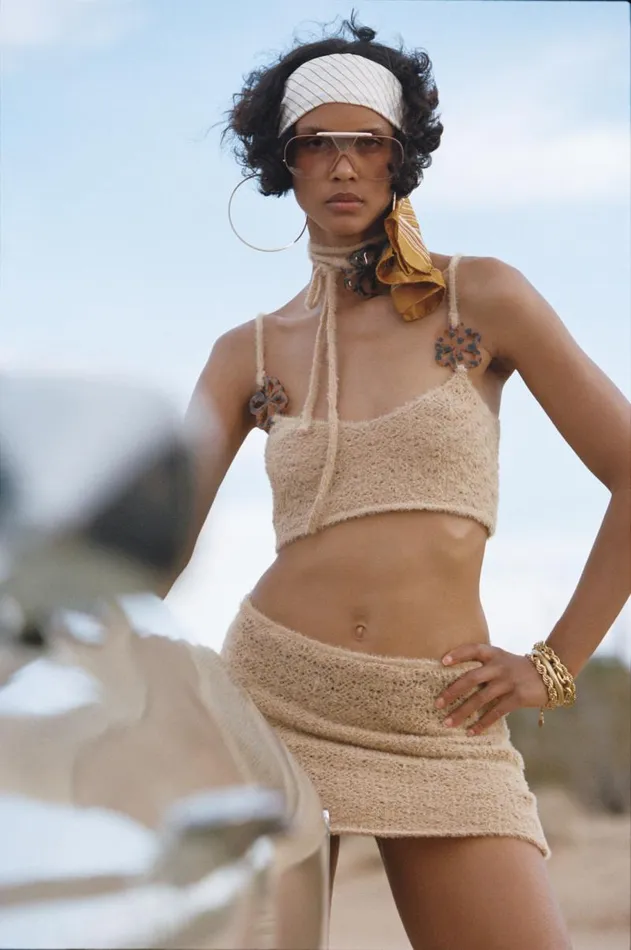 For Love and Lemons Knitwear Luisa Crop Top Beige 8211 Women For Love and Lemons Knitwear Luisa Crop Top Beige 8211 Women